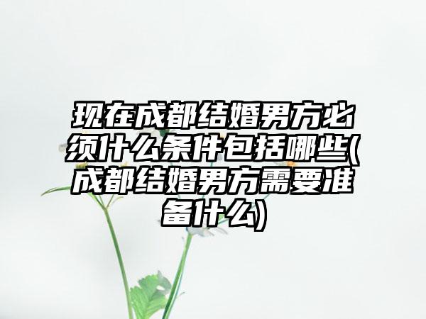 现在成都结婚男方必须什么条件包括哪些(成都结婚男方需要准备什么)