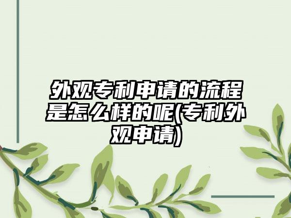 外观专利申请的流程是怎么样的呢(专利外观申请)-第1张图片-海印网