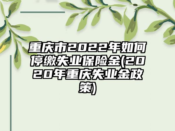 重庆市2022年如何停缴失业保险金(2020年重庆失业金政策)-第1张图片-海印网