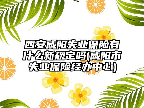 西安咸阳失业保险有什么新规定吗(咸阳市失业保险经办中心)-第1张图片-海印网