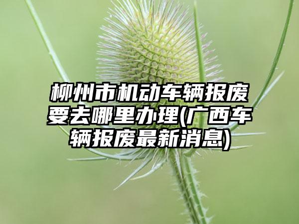 柳州市机动车辆报废要去哪里办理(广西车辆报废最新消息)