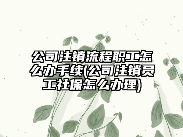 公司注销流程职工怎么办手续(公司注销员工社保怎么办理)