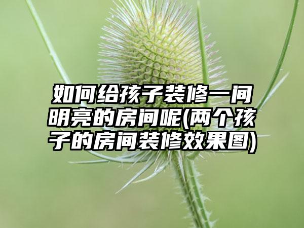 如何给孩子装修一间明亮的房间呢(两个孩子的房间装修效果图)