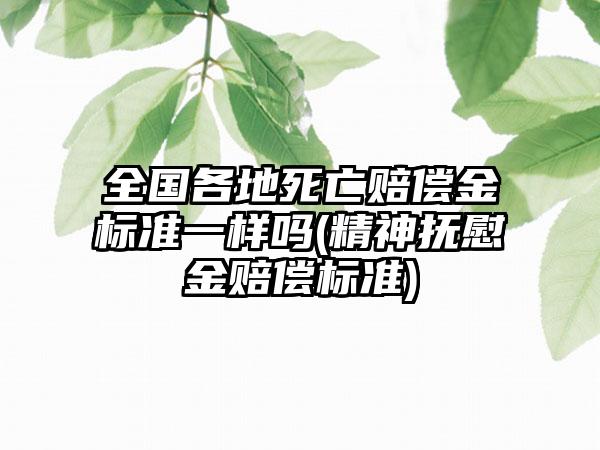 全国各地死亡赔偿金标准一样吗(精神抚慰金赔偿标准)