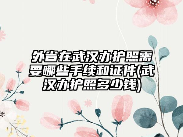 外省在武汉办护照需要哪些手续和证件(武汉办护照多少钱)-第1张图片-海印网