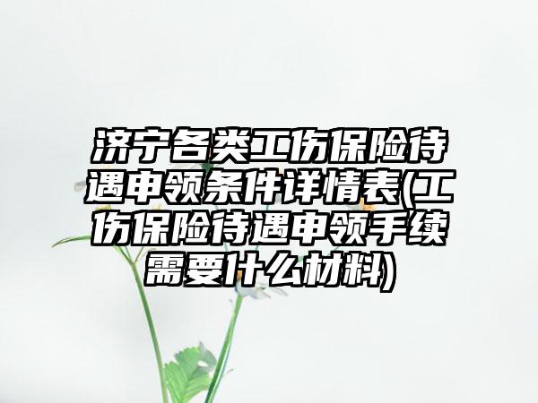 济宁各类工伤保险待遇申领条件详情表(工伤保险待遇申领手续需要什么材料)