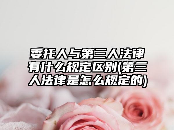 委托人与第三人法律有什么规定区别(第三人法律是怎么规定的)