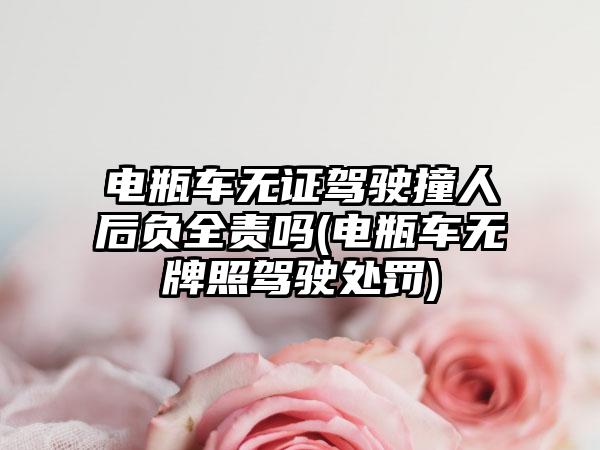 电瓶车无证驾驶撞人后负全责吗(电瓶车无牌照驾驶处罚)