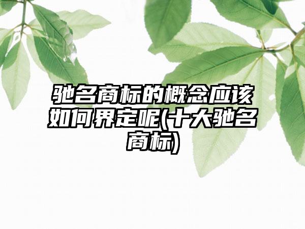 驰名商标的概念应该如何界定呢(十大驰名商标)-第1张图片-海印网