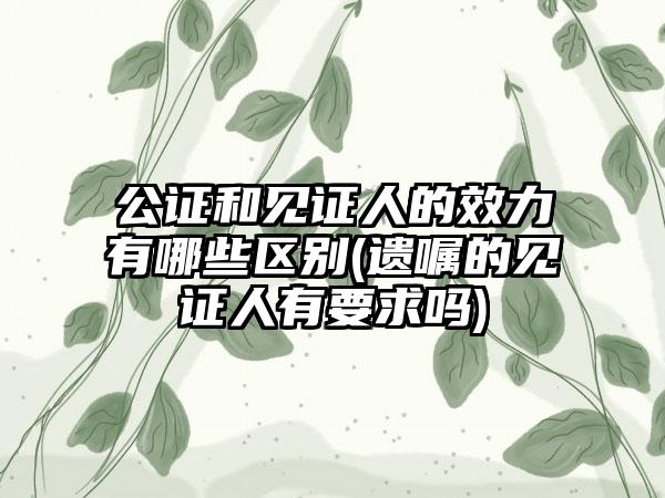 公证和见证人的效力有哪些区别(遗嘱的见证人有要求吗)-第1张图片-海印网