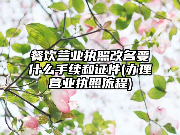 餐饮营业执照改名要什么手续和证件(办理营业执照流程)-第1张图片-海印网