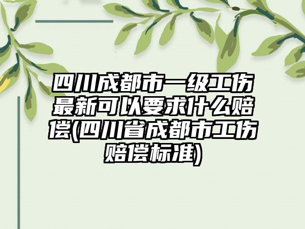 四川成都市一级工伤最新可以要求什么赔偿(四川省成都市工伤赔偿标准)-第1张图片-海印网