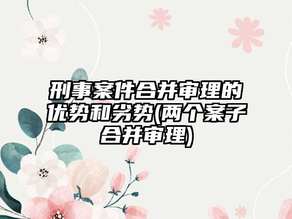 刑事案件合并审理的优势和劣势(两个案子合并审理)-第1张图片-海印网