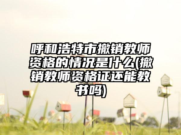 呼和浩特市撤销教师资格的情况是什么(撤销教师资格证还能教书吗)