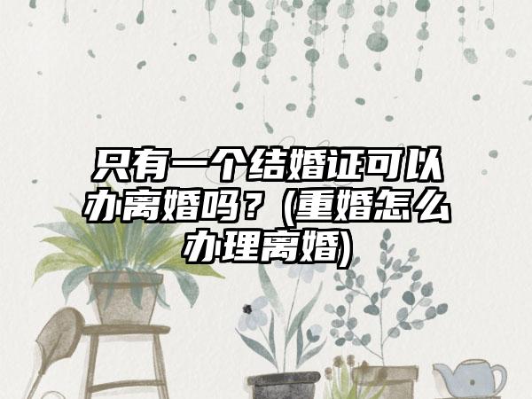 只有一个结婚证可以办离婚吗？(重婚怎么办理离婚)