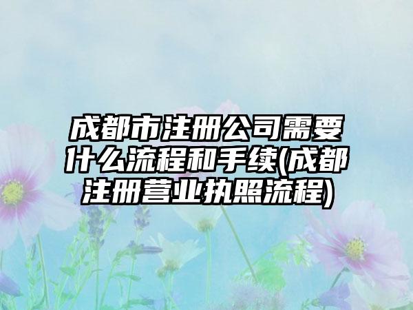 成都市注册公司需要什么流程和手续(成都注册营业执照流程)