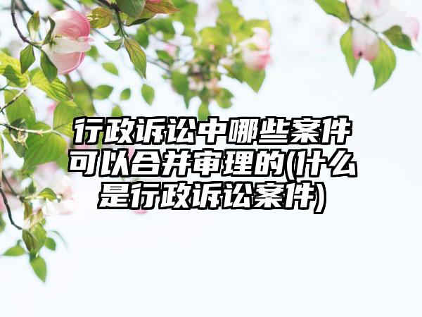 行政诉讼中哪些案件可以合并审理的(什么是行政诉讼案件)