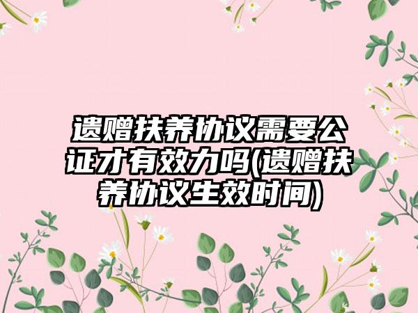 遗赠扶养协议需要公证才有效力吗(遗赠扶养协议生效时间)-第1张图片-海印网