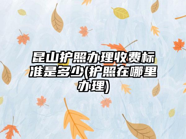 昆山护照办理收费标准是多少(护照在哪里办理)