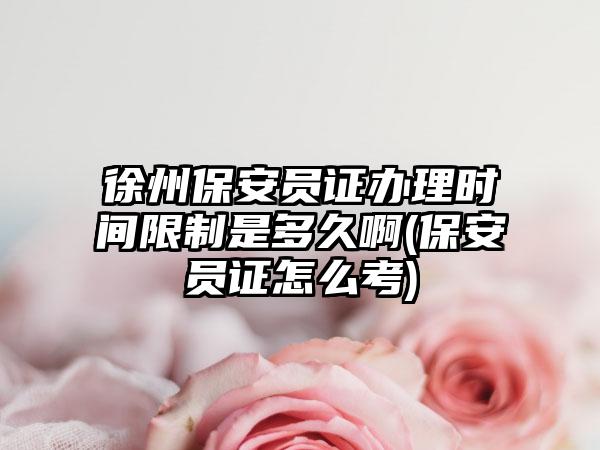 徐州保安员证办理时间限制是多久啊(保安员证怎么考)-第1张图片-海印网