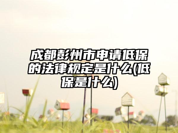 成都彭州市申请低保的法律规定是什么(低保是什么)-第1张图片-海印网