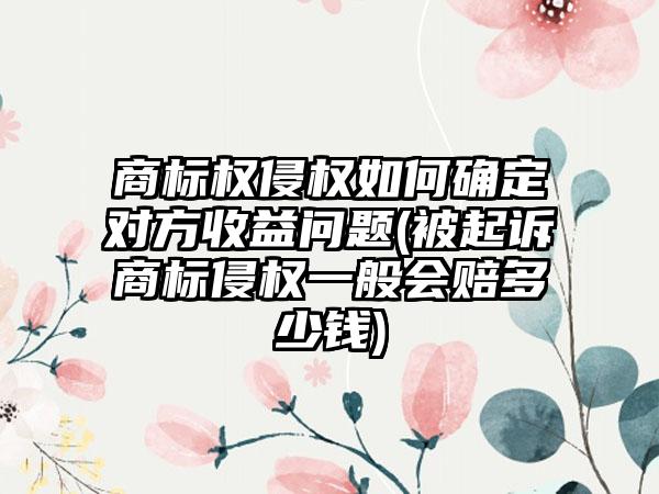 商标权侵权如何确定对方收益问题(被起诉商标侵权一般会赔多少钱)-第1张图片-海印网