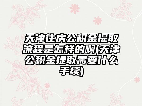 天津住房公积金提取流程是怎样的啊(天津公积金提取需要什么手续)-第1张图片-海印网