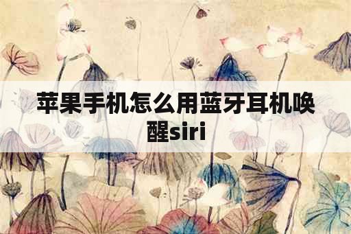 苹果手机怎么用蓝牙耳机唤醒siri-第1张图片-海印网