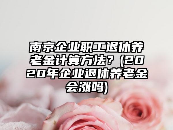 南京企业职工退休养老金计算方法？(2020年企业退休养老金会涨吗)-第1张图片-海印网