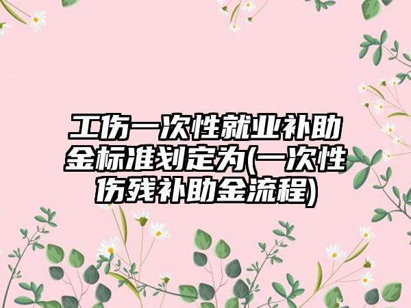 工伤一次性就业补助金标准划定为(一次性伤残补助金流程)-第1张图片-海印网