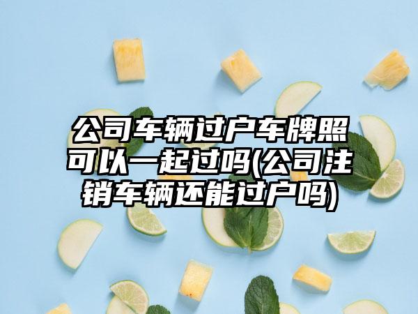 公司车辆过户车牌照可以一起过吗(公司注销车辆还能过户吗)-第1张图片-海印网