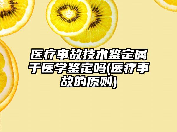 医疗事故技术鉴定属于医学鉴定吗(医疗事故的原则)-第1张图片-海印网