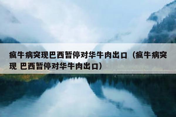 疯牛病突现巴西暂停对华牛肉出口（疯牛病突现 巴西暂停对华牛肉出口）-第1张图片-海印网