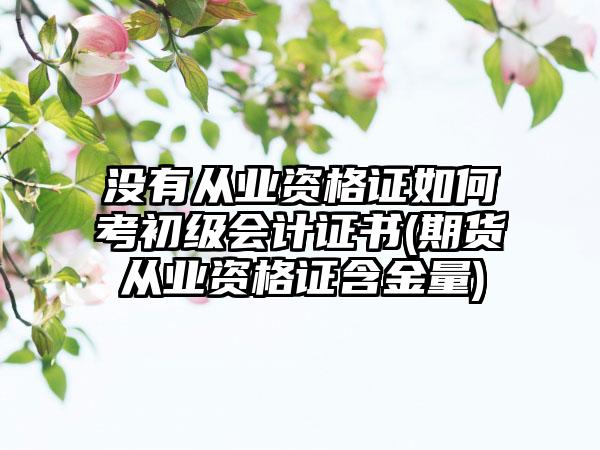 没有从业资格证如何考初级会计证书(期货从业资格证含金量)-第1张图片-海印网