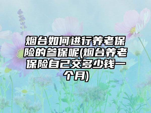 烟台如何进行养老保险的参保呢(烟台养老保险自己交多少钱一个月)