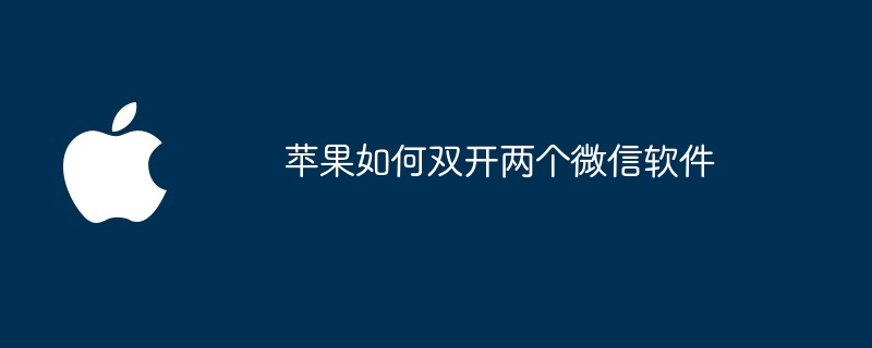 苹果如何双开两个微信软件?苹果双开两个微信软件的方法-第1张图片-海印网