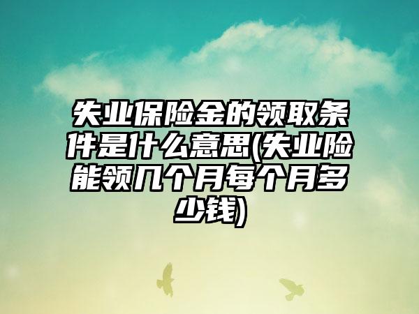 失业保险金的领取条件是什么意思(失业险能领几个月每个月多少钱)-第1张图片-海印网