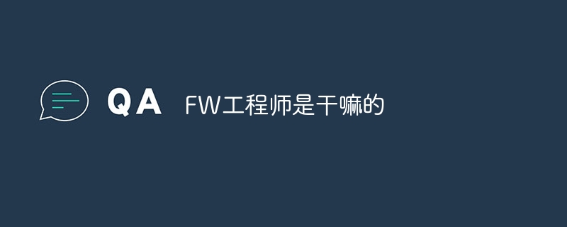 FW工程师是干嘛的-第1张图片-海印网