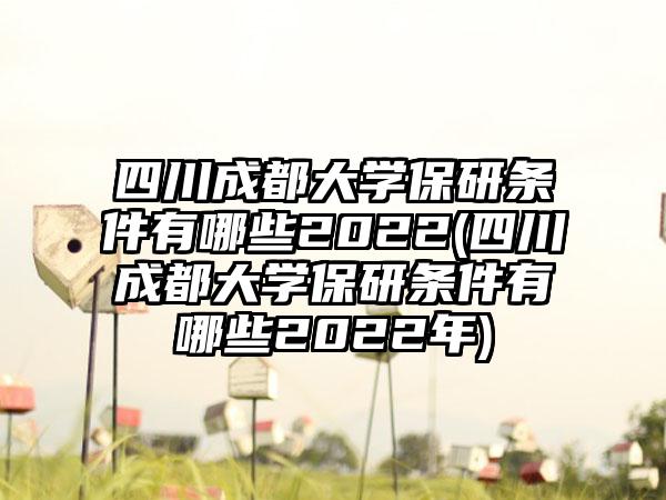 四川成都大学保研条件有哪些2022(四川成都大学保研条件有哪些2022年)-第1张图片-海印网