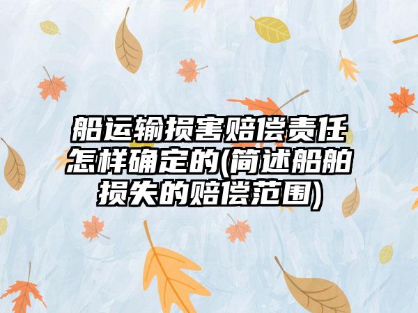 船运输损害赔偿责任怎样确定的(简述船舶损失的赔偿范围)-第1张图片-海印网