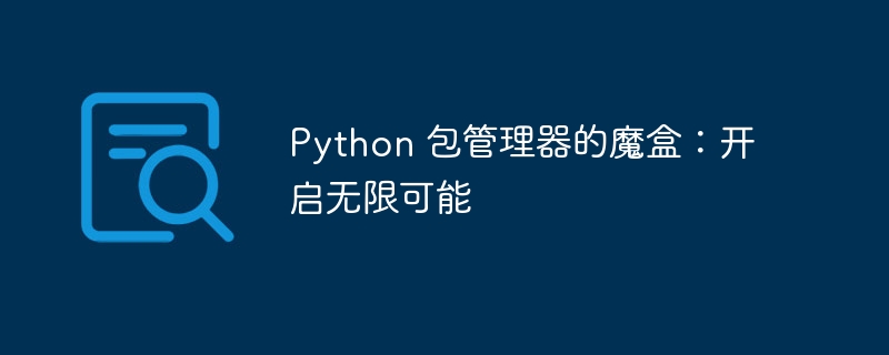 Python 包管理器的魔盒：开启无限可能-第1张图片-海印网