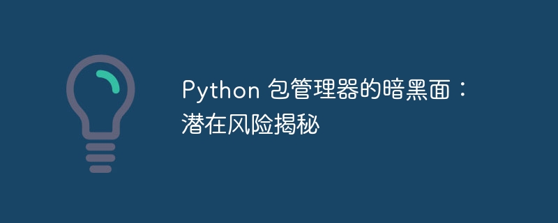 Python 包管理器的暗黑面：潜在风险揭秘-第1张图片-海印网