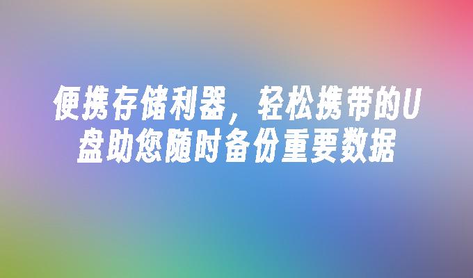 便携存储利器，轻松携带的U盘助您随时备份重要数据-第1张图片-海印网