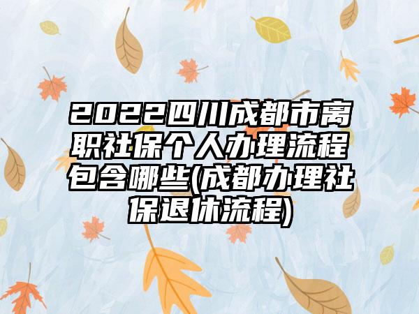 2022四川成都市离职社保个人办理流程包含哪些(成都办理社保退休流程)-第1张图片-海印网