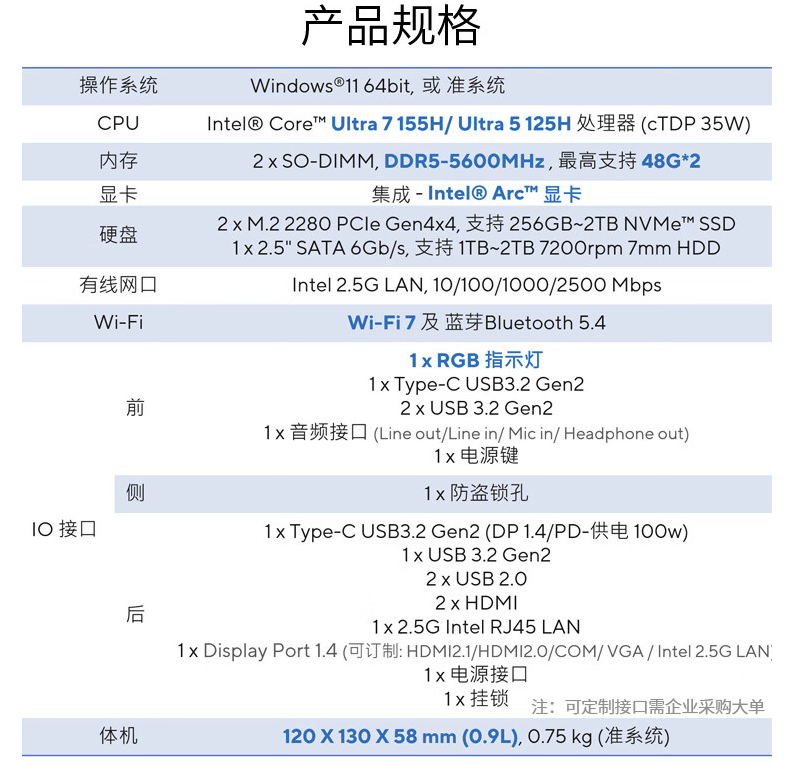 华硕破晓 X mini 迷你主机酷睿 Ultra 5/7 版开售：支持 Wi-第7张图片-海印网