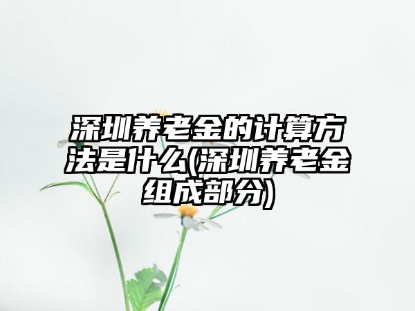 深圳养老金的计算方法是什么(深圳养老金组成部分)