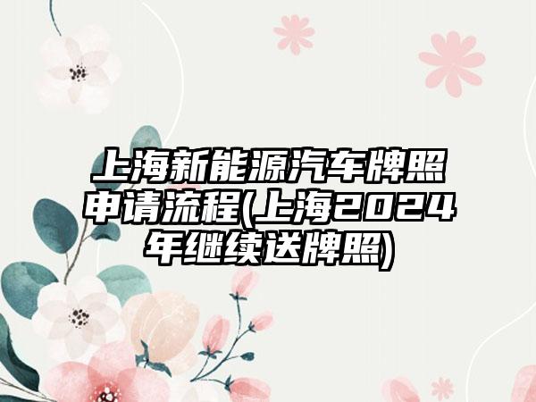 上海新能源汽车牌照申请流程(上海2024年继续送牌照)-第1张图片-海印网