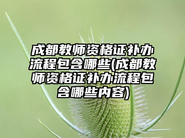 成都教师资格证补办流程包含哪些(成都教师资格证补办流程包含哪些内容)-第1张图片-海印网