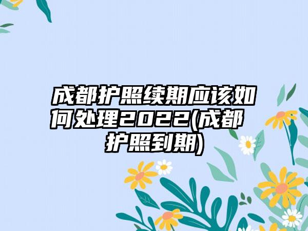 成都护照续期应该如何处理2022(成都 护照到期)-第1张图片-海印网