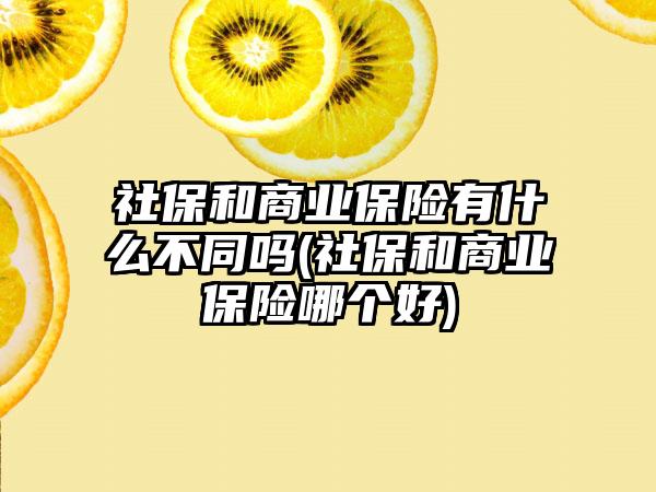 社保和商业保险有什么不同吗(社保和商业保险哪个好)-第1张图片-海印网